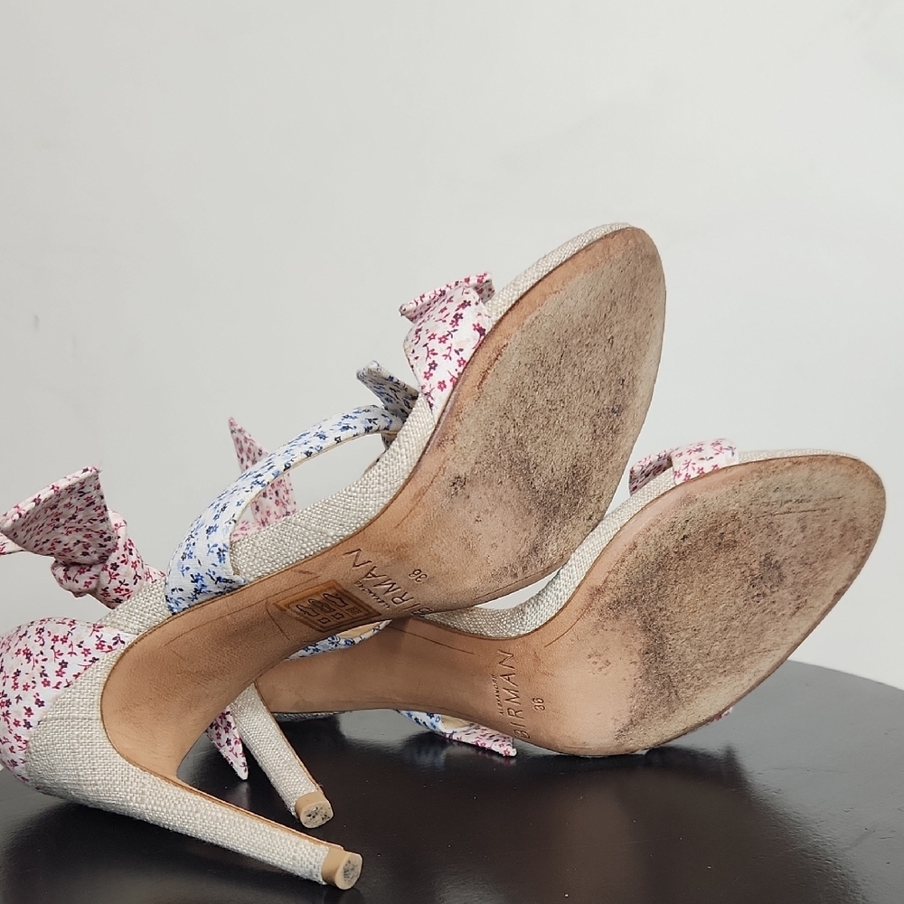 Alexandre Birman Lolita Bow Floral Heels Sandals Size 6 Designer Ankle Tie bow - Picture 9 of 11